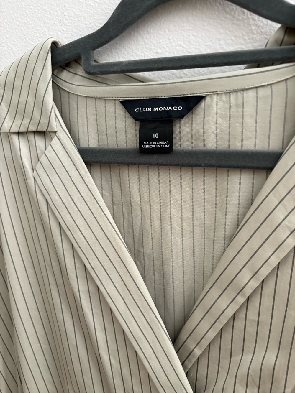 Club Monaco Pinstripe dress in very light green